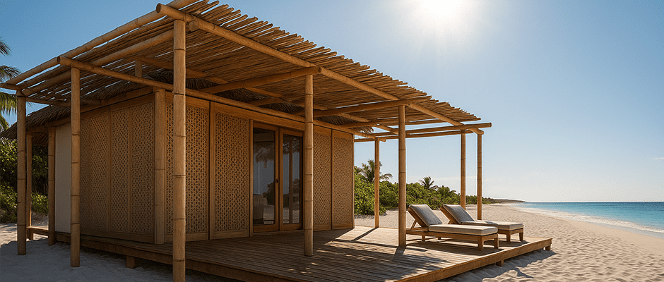Regulación térmica natural Una casa de bambú en la playa