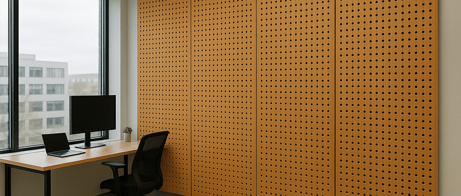 Cowoorkings de Bambú Panel acústico de bambú.