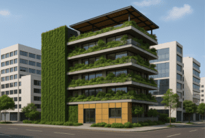 Ventaja de un edificio con bambú